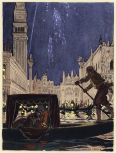 Ilustração para as memórias de Casanova (litografia a cores) de Jules Marie Auguste Leroux
