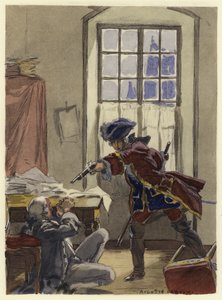 Ilustração para as memórias de Casanova (litografia a cores) de Jules Marie Auguste Leroux