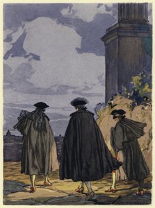Ilustração para as memórias de Casanova (litografia a cores) de Jules Marie Auguste Leroux