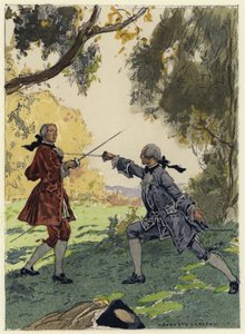 Ilustração para as memórias de Casanova (litografia a cores) de Jules Marie Auguste Leroux