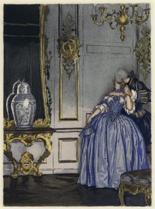 Ilustração para as memórias de Casanova (litografia a cores) de Jules Marie Auguste Leroux