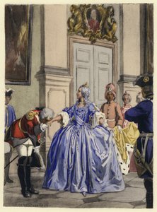 Ilustração para as memórias de Casanova (litografia a cores) de Jules Marie Auguste Leroux