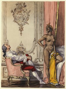 Ilustração para as memórias de Casanova (litografia a cores) de Jules Marie Auguste Leroux