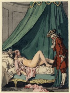 Ilustração para as memórias de Casanova (litografia a cores) de Jules Marie Auguste Leroux