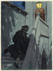 Ilustração para as memórias de Casanova (litografia a cores) de Jules Marie Auguste Leroux