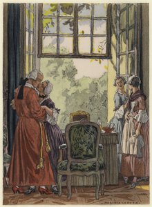 Ilustração para as memórias de Casanova (litografia a cores) de Jules Marie Auguste Leroux