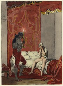 Ilustração para as memórias de Casanova (litografia a cores) de Jules Marie Auguste Leroux