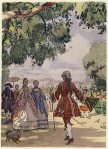 Ilustração para as memórias de Casanova (litografia a cores) de Jules Marie Auguste Leroux