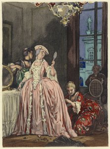Ilustração para as memórias de Casanova (litografia a cores) de Jules Marie Auguste Leroux