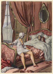 Ilustração para as memórias de Casanova (litografia a cores) de Jules Marie Auguste Leroux