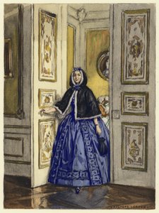 Ilustração para as memórias de Casanova (litografia a cores) de Jules Marie Auguste Leroux