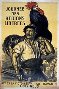 "Journee des Regions Liberees", cartaz publicitário da reconstrução pós-guerra