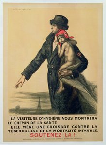 Cartaz de informação ao público para a sensibilização para a tuberculose de Jules Marie Auguste Leroux