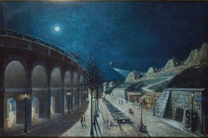 Viaduto de Point-du-Jour e Bastião 35, março de 1870 de Jules Mary
