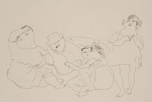 Família, c.1923-25 (lito) de Jules Pascin