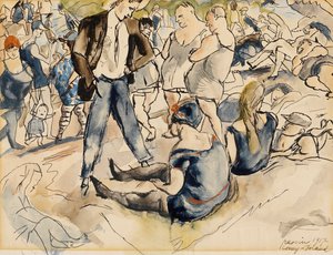 Números na Praia, Coney Island de Jules Pascin