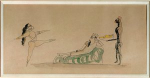 Herodes, Salomé e a cabeça de São João Batista (aguarela) de Jules Pascin