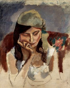 A dama de turbante. Pintura de Jules Pascin (1885-1930)