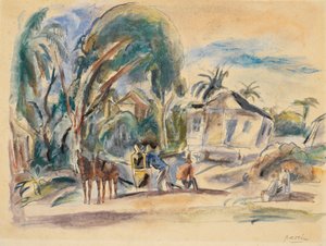 Paisagem, Casas e Árvores de Jules Pascin