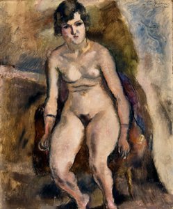 Nu sentado numa cadeira de Jules Pascin