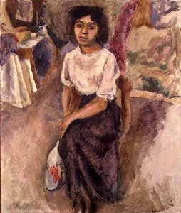 Mulher sentada, c.1915 (óleo sobre tela) de Jules Pascin