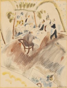Dois homens jantando (wc no papel) de Jules Pascin
