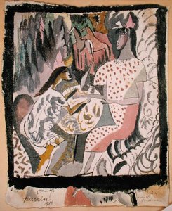 Duas mulheres em uma mesa circular, Carolina do Sul de Jules Pascin