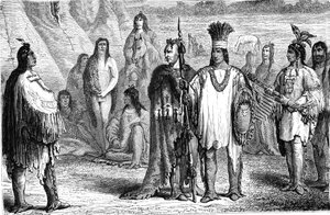 Índios CREEKS, do Sudeste dos Estados Unidos. Gravura de 1885
