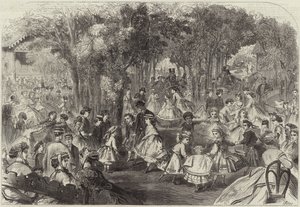 Bola de criança no pré-catalão (gravura) de Jules Pelcoq