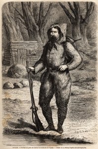 Retrato do Doutor Henri (Heinrich) Barth (1821-1865), explorador alemão, em traje de viagem. Desenho de Jules Pelcoq, para ilustrar a viagem de 1849-1855, ao centro de África, do Dr. Henri Barth. Gravura em "Le tour du monde, nouveau journal des vo