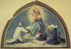 A Virgem apresenta o Menino Jesus a São Vicente de Paulo de Jules Richomme