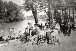 Cena na margem do rio Marne (fototipia) de Jules Scalbert