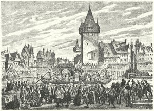 O Hirsebreifahrt, transporte de uma carga de painço por barco de Zurique para o aliado da cidade, Estrasburgo