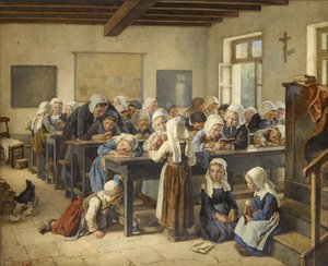 Uma escola de meninas bretãs, 1882.
