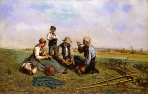 Os Haymakers "almoço, 1857