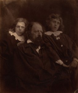 Alfred Tennyson com os seus filhos, 1865 (foto) de Julia Margaret Cameron