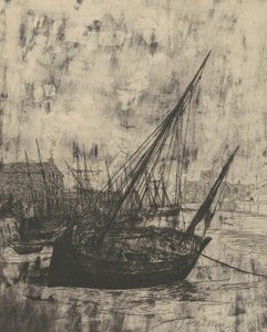 Barcos em Peel - Isle of Man, 1889. de Julian Alden Weir