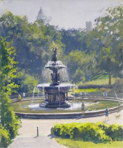 A fonte de Bethesda, Central Park, 1996 de Julian Barrow