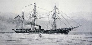 U.S. Sloop of War "Kearsage" da Marinha Federal (gravura) de Julian Oliver (after) Davidson