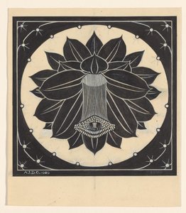 Flor em moldura quadrada com formas estreladas de Julie de Graag (signed by artist)