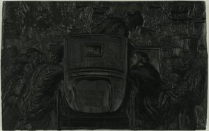 Na Exposição Universal. O visitante encontrará facilmente qualquer meio de transporte para retornar ao seu hotel de Julien Antoine Peulot