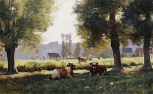 Pradaria em Arques-la Bataille, Normandia, de Julien Dupre