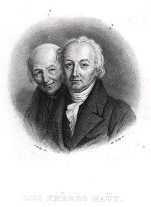 Os Irmãos Hauy: Rene-Just (1743-1822) e Valentin Hauy (1745-1822) gravados por Alphonse Boilly (1801-67) (gravura) (foto a p/b) de Julien Leopold (after) Boilly
