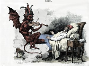 O sonho do compositor Giuseppe Tartini (1692-1770): na sua "Sonata des trilles du Diable" (Sonata para violino em G menor), o compositor sonha que faz um pacto com o diabo pelo preço da sua alma, confia-lhe o seu violino e o diabo toca