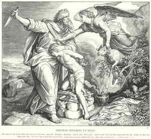 Abraão Oferecendo Isaac (gravura) de Julius (after) Schnorr von Carolsfeld