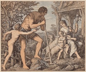 Adão e Eva depois da queda, Génesis, III de Julius (after) Schnorr von Carolsfeld