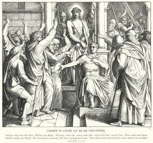Cristo é entregue para ser Crucificado (gravura) de Julius (after) Schnorr von Carolsfeld