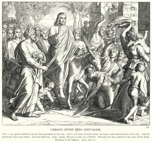 A Entrada de Cristo em Jerusalém (gravura) de Julius (after) Schnorr von Carolsfeld