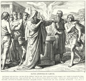 David Ungido por Samuel (gravura) de Julius (after) Schnorr von Carolsfeld