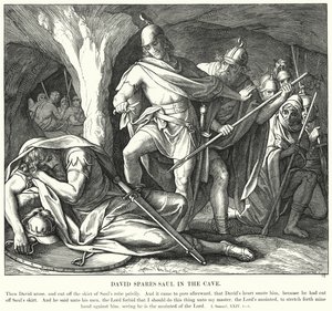 David Spares Saul in the Cave (gravura)